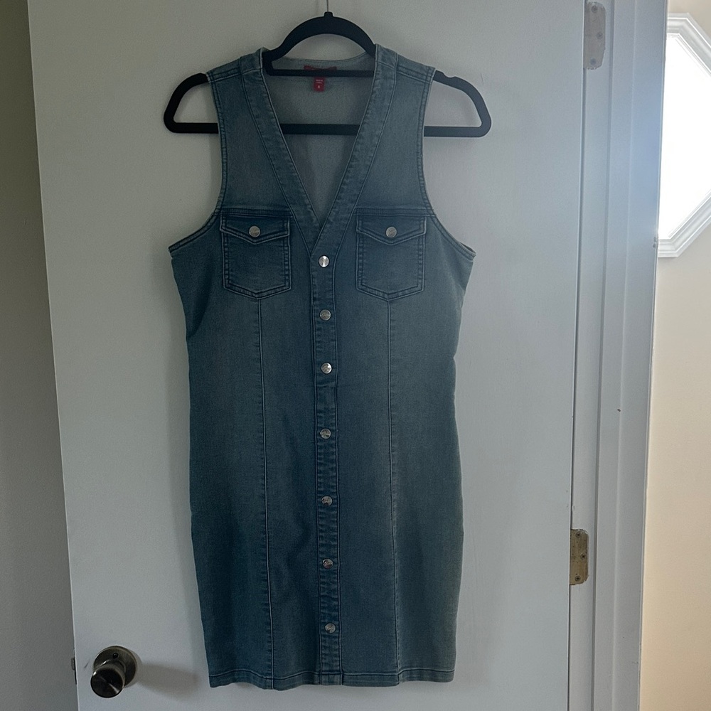 Guess Blue Sleeveless Sheath Mini Dress